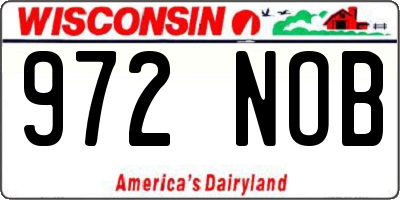 WI license plate 972NOB