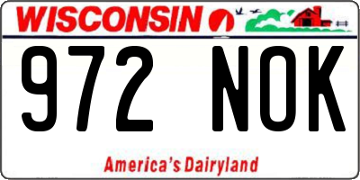 WI license plate 972NOK