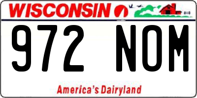 WI license plate 972NOM