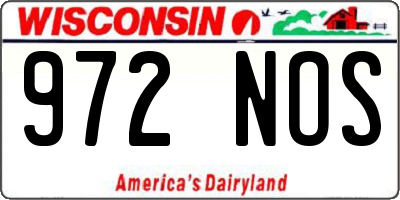 WI license plate 972NOS