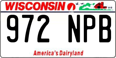 WI license plate 972NPB