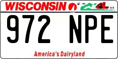 WI license plate 972NPE