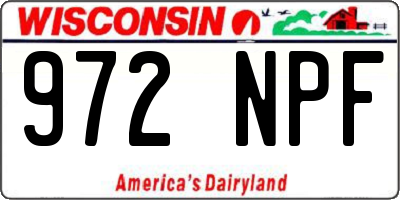 WI license plate 972NPF