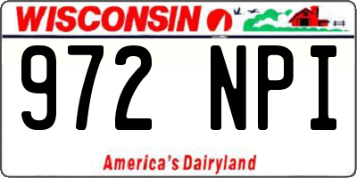 WI license plate 972NPI