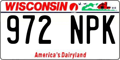 WI license plate 972NPK
