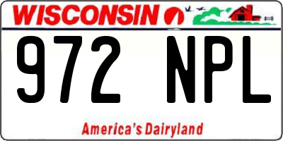 WI license plate 972NPL