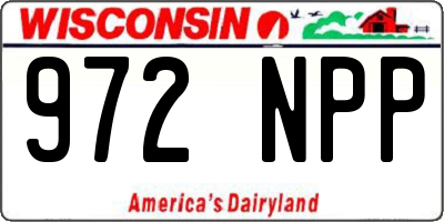 WI license plate 972NPP