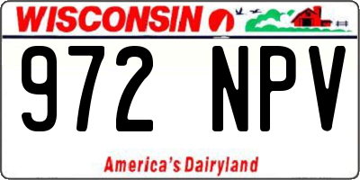 WI license plate 972NPV