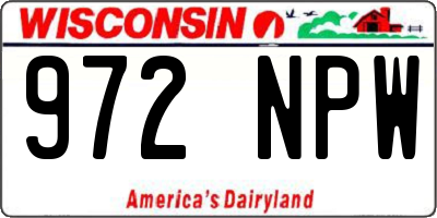 WI license plate 972NPW