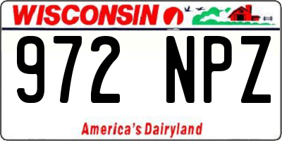 WI license plate 972NPZ