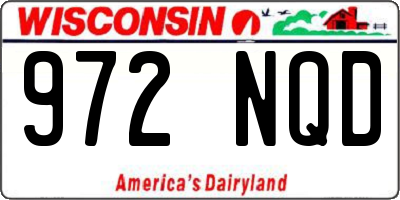 WI license plate 972NQD