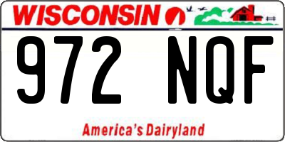 WI license plate 972NQF