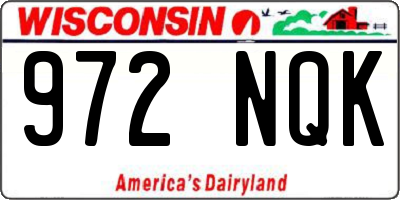 WI license plate 972NQK