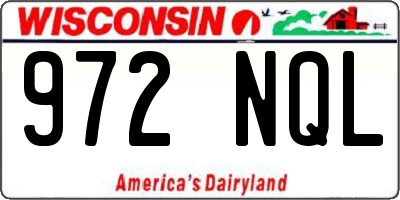 WI license plate 972NQL