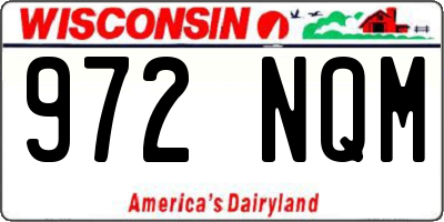 WI license plate 972NQM