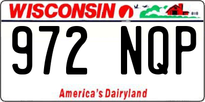 WI license plate 972NQP