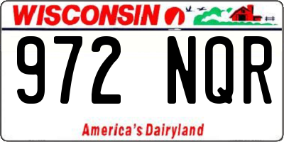 WI license plate 972NQR