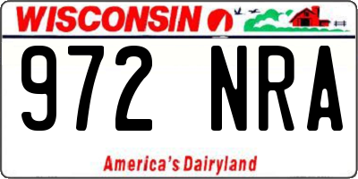 WI license plate 972NRA