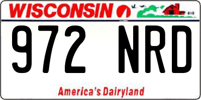 WI license plate 972NRD