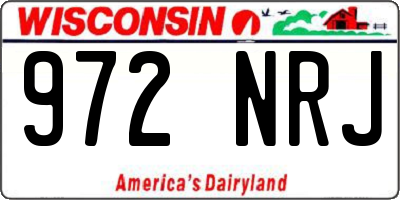 WI license plate 972NRJ