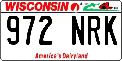 WI license plate 972NRK