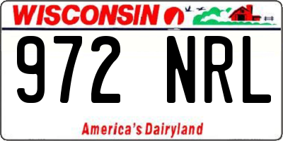 WI license plate 972NRL