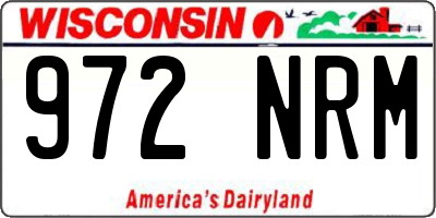WI license plate 972NRM
