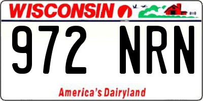 WI license plate 972NRN