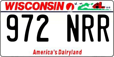 WI license plate 972NRR