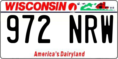 WI license plate 972NRW