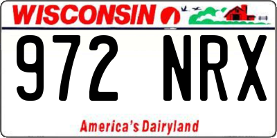 WI license plate 972NRX