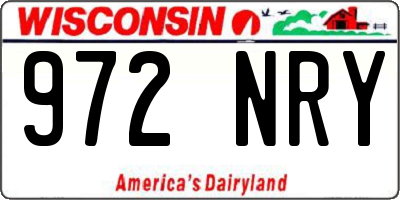 WI license plate 972NRY