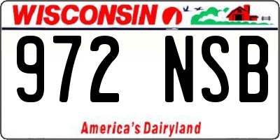 WI license plate 972NSB