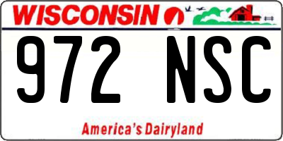 WI license plate 972NSC