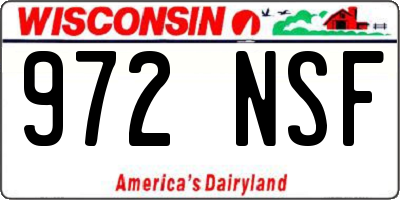 WI license plate 972NSF