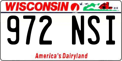 WI license plate 972NSI