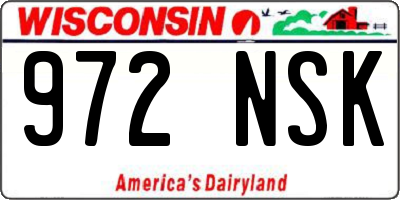 WI license plate 972NSK