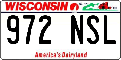 WI license plate 972NSL
