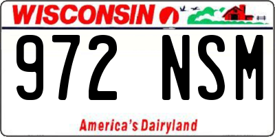 WI license plate 972NSM