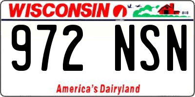 WI license plate 972NSN