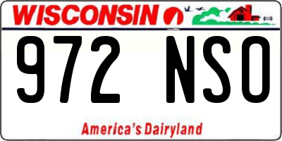 WI license plate 972NSO