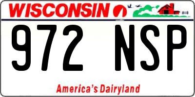 WI license plate 972NSP