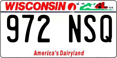 WI license plate 972NSQ
