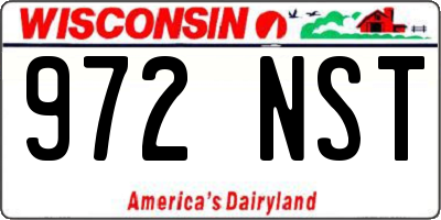 WI license plate 972NST