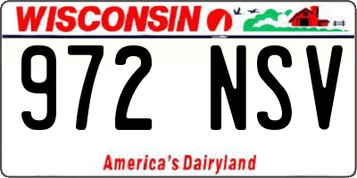 WI license plate 972NSV