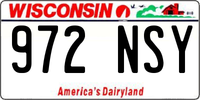 WI license plate 972NSY