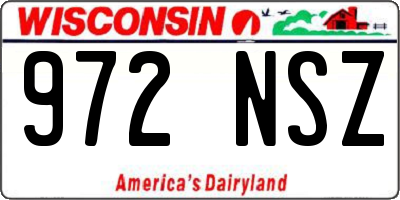 WI license plate 972NSZ