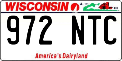 WI license plate 972NTC