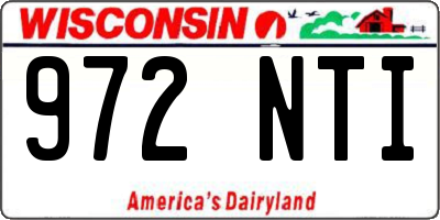 WI license plate 972NTI