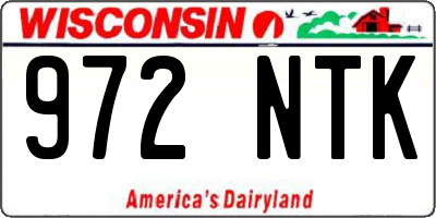 WI license plate 972NTK